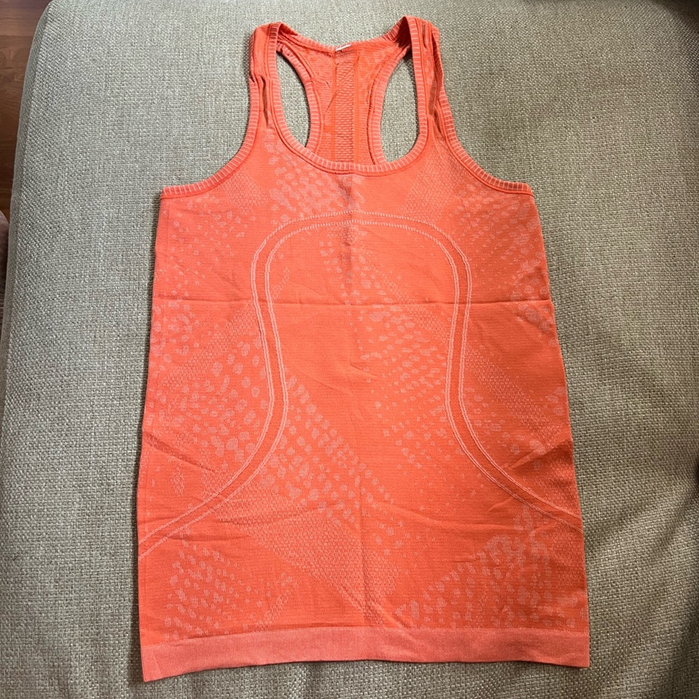 Lululemon orange Swiftly Tech Racerback Tank - EUC